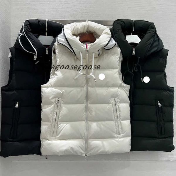 designer men's vests embroidered badge winter jackets hat print lettering down jacket, Black;white
designer men's vests embroidered badge winter jackets hat print lettering down jacket, Black;white