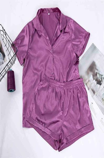 hiloc solid satin sleepwear silk pajamas set and shorts two piece set pyjamas women pajama short sleeve home suit casual 210327211504, Black;red
hiloc solid satin sleepwear silk pajamas set and shorts two piece set pyjamas women pajama short sleeve home suit casual 210327211504, Black;red