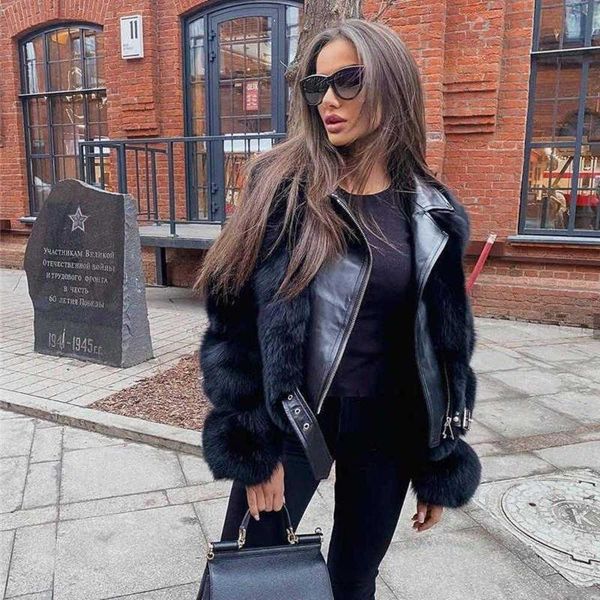 women faux fur coat with fox winter fashion motocycle style luxury leather jackets woman trendy overcoatsx2i3, Black
women faux fur coat with fox winter fashion motocycle style luxury leather jackets woman trendy overcoatsx2i3, Black