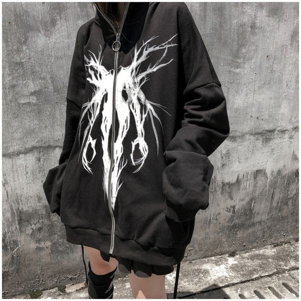 men's hoodies sweatshirts teenage punk gothic street hoodies front zip up sweatshirt jacket coat sweatshirt plus size 2xl women hoodies, Black
men's hoodies sweatshirts teenage punk gothic street hoodies front zip up sweatshirt jacket coat sweatshirt plus size 2xl women hoodies, Black