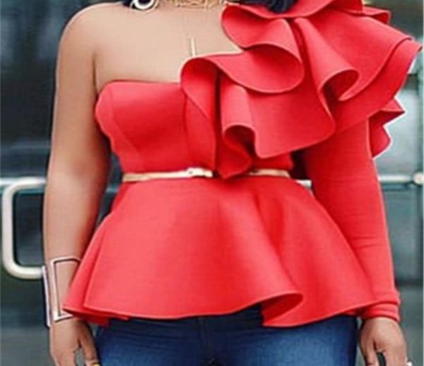 women blouse shirts one shoulder peplum ruffles slim party wear summer fashion elegant ladies white red bluas 2105132885405
women blouse shirts one shoulder peplum ruffles slim party wear summer fashion elegant ladies white red bluas 2105132885405