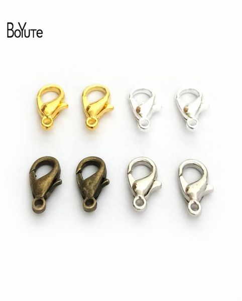 

boyute 100pcs metal alloy bronze silver gold rhodium plated lobster clasp diy jewelry necklace bracelet clasp accessories7715271