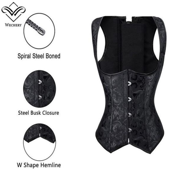 women brocade waist cincher underbust corset vest gothic slimming corsets steel boned steampunk clothing plus size s6xl9848570, Black;white
women brocade waist cincher underbust corset vest gothic slimming corsets steel boned steampunk clothing plus size s6xl9848570, Black;white