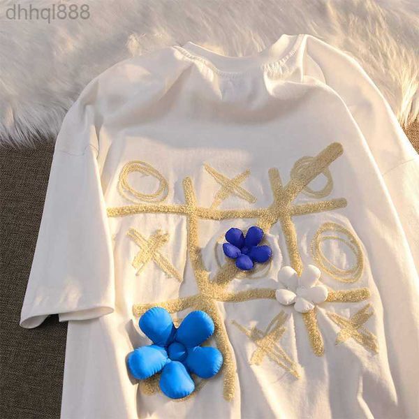 women's t-shirt towel embroidery designer nine-square flocking short-sleeved t-shirt women fashion graphic tee vintage kawaii clothes y, White
women's t-shirt towel embroidery designer nine-square flocking short-sleeved t-shirt women fashion graphic tee vintage kawaii clothes y, White