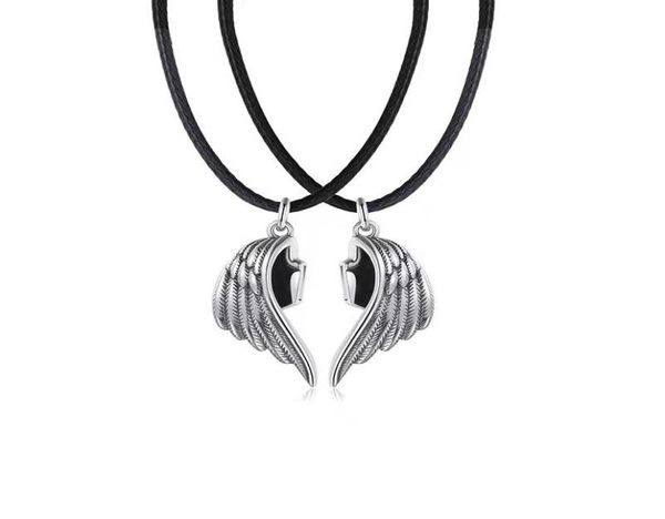 pendant necklaces punk magnets attract leather rope link chain angel demon wing necklace for lover couples men women clavicle jewe3022764, Silver
pendant necklaces punk magnets attract leather rope link chain angel demon wing necklace for lover couples men women clavicle jewe3022764, Silver