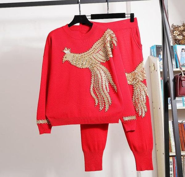 women039s two piece pants red white black beading sequins phoenix knitted set women tracksuits loose pullover sweater outfits f1499846
women039s two piece pants red white black beading sequins phoenix knitted set women tracksuits loose pullover sweater outfits f1499846