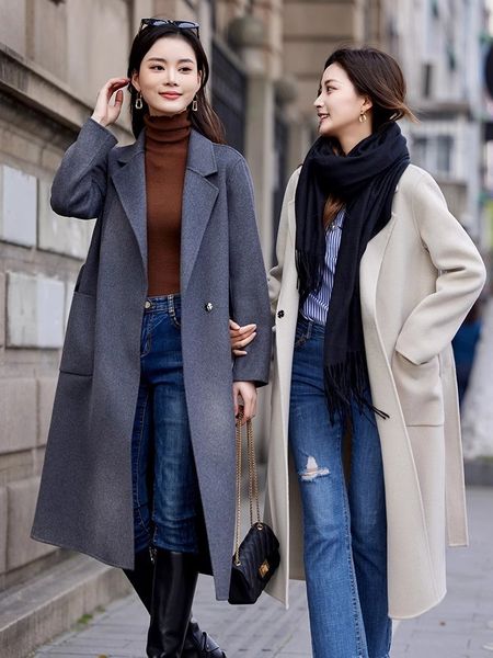 womens wool blends elegant double sided 100%wool coat women korean fashion solid slim cashmere winter jacket autumn 230818, Black
womens wool blends elegant double sided 100%wool coat women korean fashion solid slim cashmere winter jacket autumn 230818, Black