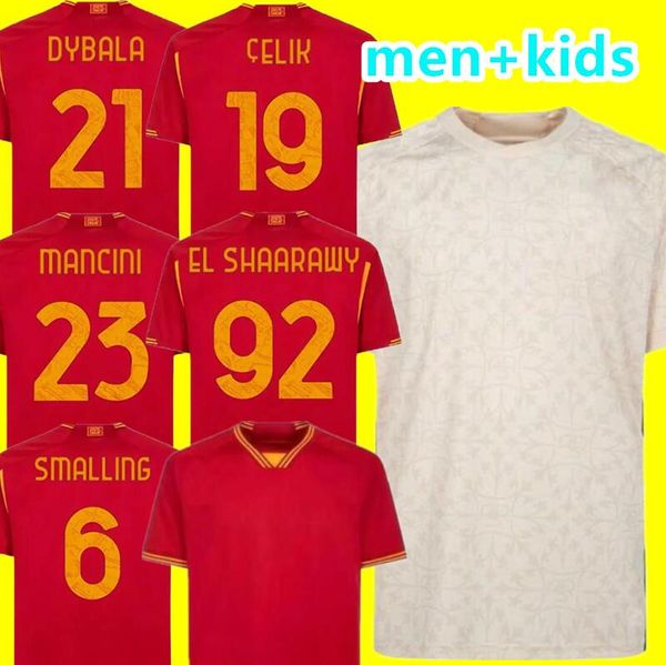 23 24 maglie as romas soccer jerseys men kids kit 2023 2024 home football shirts calcio maglietta pellegrini abraham totti belotti dybala ma, Black;yellow
23 24 maglie as romas soccer jerseys men kids kit 2023 2024 home football shirts calcio maglietta pellegrini abraham totti belotti dybala ma, Black;yellow