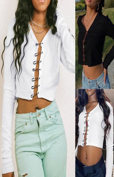 autumn pin button short cardigan long sleeve vneck slim tshirt punk streetwear4456046, White
autumn pin button short cardigan long sleeve vneck slim tshirt punk streetwear4456046, White