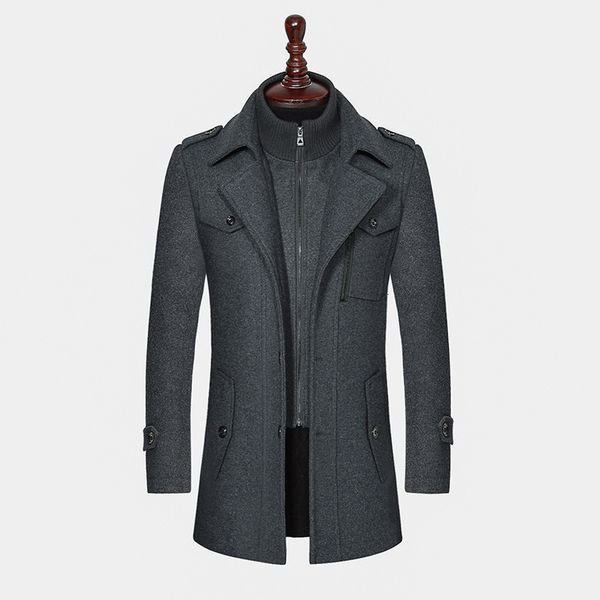 mens wool blends men winter coat casual brand solid color woolen pea male trench overcoat 230818, Black
mens wool blends men winter coat casual brand solid color woolen pea male trench overcoat 230818, Black