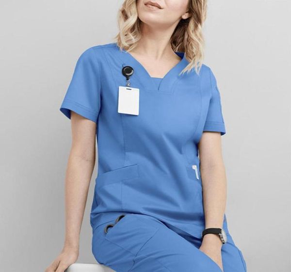 women039s tshirt vneck scrub beauty salon nursing elastic waist pants breathable uniform accessorie3381274, White
women039s tshirt vneck scrub beauty salon nursing elastic waist pants breathable uniform accessorie3381274, White