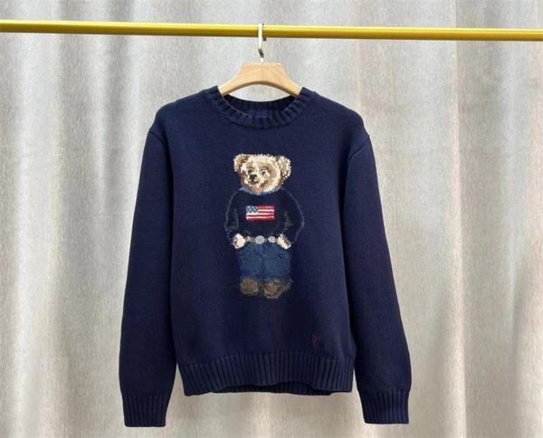 men s sweaters rl style cotton bear embroidery round neck sweater casual pull homme autumn and winter wear long sleeved 220901770239, White;black
men s sweaters rl style cotton bear embroidery round neck sweater casual pull homme autumn and winter wear long sleeved 220901770239, White;black