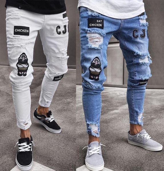 high end jeans tightfitting hole cotton badges slim pencil feet slim fit white blue breathable comfortable4293250
high end jeans tightfitting hole cotton badges slim pencil feet slim fit white blue breathable comfortable4293250