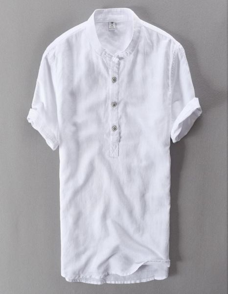 stand collar men039s short sleeve linen cotton shirt with botton white green blue summer casual shirts men new6166166, White;black
stand collar men039s short sleeve linen cotton shirt with botton white green blue summer casual shirts men new6166166, White;black