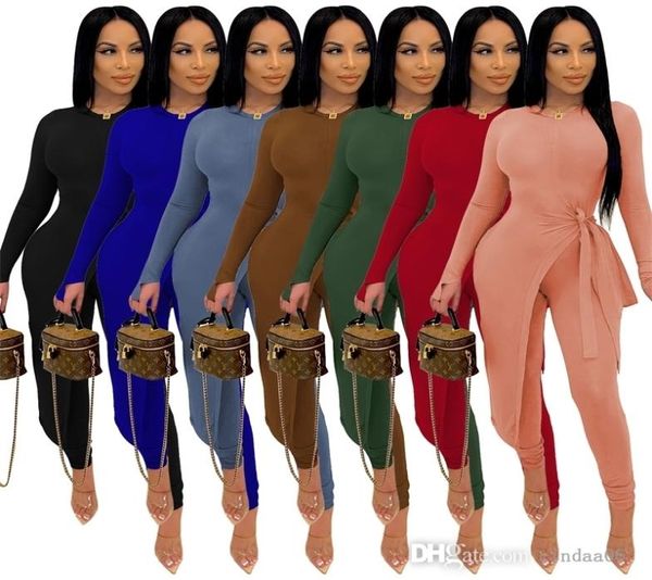 women designers clothes tracksuits two piece pants set round neck long sleeven split fork knotted and leggings new fashion ca6026920, Gray
women designers clothes tracksuits two piece pants set round neck long sleeven split fork knotted and leggings new fashion ca6026920, Gray