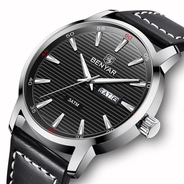 luxury brand benyar new men watch fashion waterproof week date military male quartz leather watches relogio masculino3035, Slivery;brown
luxury brand benyar new men watch fashion waterproof week date military male quartz leather watches relogio masculino3035, Slivery;brown