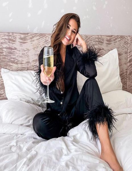 womens pajama sets feather long sleeve long two piece pants pijamas de mujer home suit for women sleepwear9435253, White
womens pajama sets feather long sleeve long two piece pants pijamas de mujer home suit for women sleepwear9435253, White
