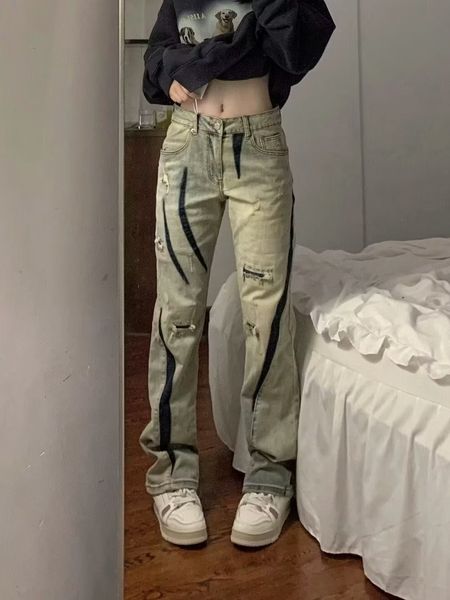 women's jeans y2k jean streetwear straight pants high waist loose wide leg ladies summer plus size street casual pant 230821, Blue
women's jeans y2k jean streetwear straight pants high waist loose wide leg ladies summer plus size street casual pant 230821, Blue