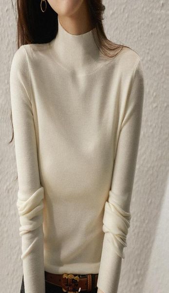 women's sweaters basic mock neck slim pullover women autumn winter casualong sleeve sweater for female warm woojumpers pulls1058797, White;black
women's sweaters basic mock neck slim pullover women autumn winter casualong sleeve sweater for female warm woojumpers pulls1058797, White;black