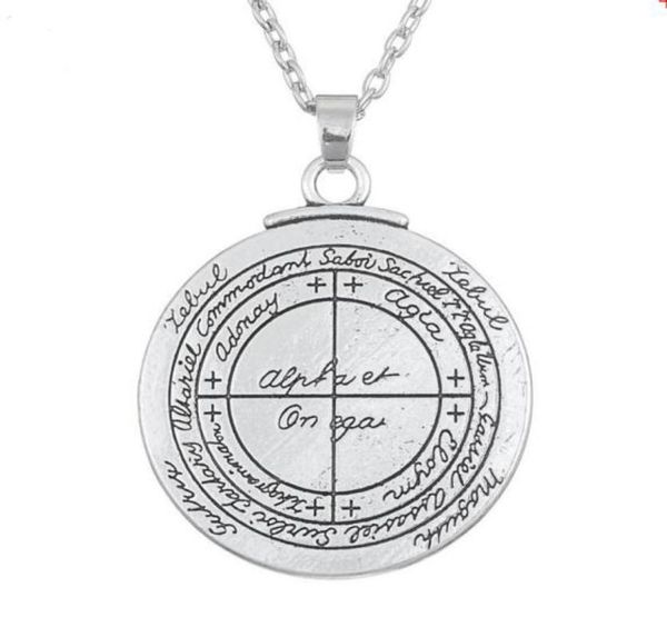 double sided talisman for good luck of solomon pentacle seal pendant necklace jewelry wicca amulet for men9156818, Silver
double sided talisman for good luck of solomon pentacle seal pendant necklace jewelry wicca amulet for men9156818, Silver