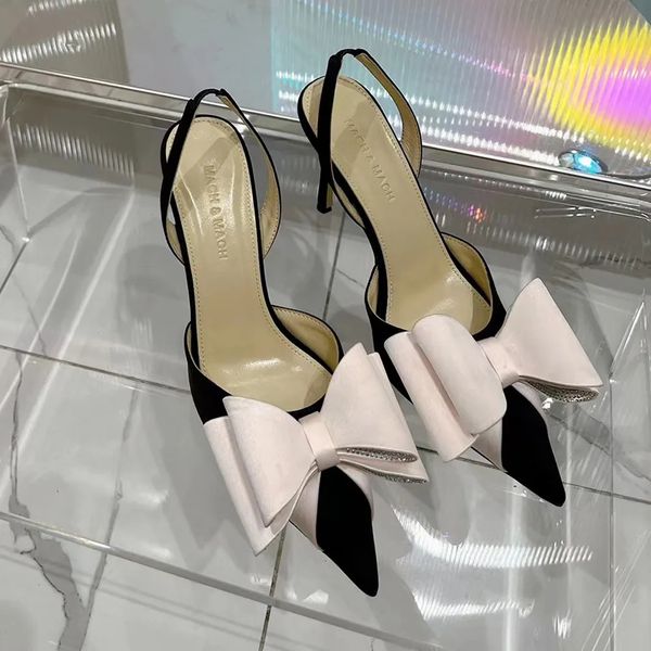 mach&mach satin dress shoes pumps rear sling sandals womens leather sole high heels 9.5cm women high heeled luxury designers factory footwea, Black
mach&mach satin dress shoes pumps rear sling sandals womens leather sole high heels 9.5cm women high heeled luxury designers factory footwea, Black