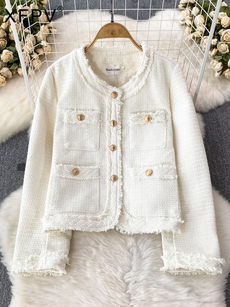 women's jackets xfpv women sweet rough tweed coat long sleeved round neck single breasted casual y2k korean fashion autumn winter 2023, Black;brown
women's jackets xfpv women sweet rough tweed coat long sleeved round neck single breasted casual y2k korean fashion autumn winter 2023, Black;brown