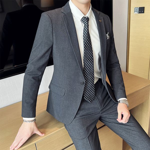 men s tracksuits jacket pants 2 pieces set fashion pure color lapel wedding groom tuxedos formal business party slim fit social suit dress 2, Gray
men s tracksuits jacket pants 2 pieces set fashion pure color lapel wedding groom tuxedos formal business party slim fit social suit dress 2, Gray