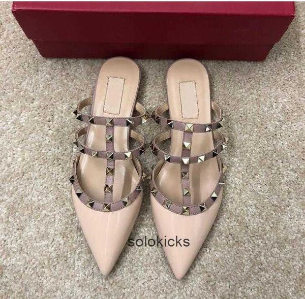 leather valentinolies rivets slippers sandals genuine luxury shoes flat women shoes brands loafer designer shoes summer, Black
leather valentinolies rivets slippers sandals genuine luxury shoes flat women shoes brands loafer designer shoes summer, Black