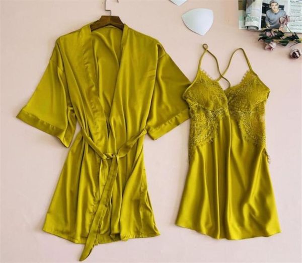 women039s sleepwear women yellow kimono robe gown suit with belt vneck nightdress set lady casual lace home dress elegant7456829, Black;red
women039s sleepwear women yellow kimono robe gown suit with belt vneck nightdress set lady casual lace home dress elegant7456829, Black;red