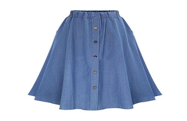 skirts loose denim spring autumn casual dark light blue elastic waist button kneelength pleated skirt for women 3028039, Black
skirts loose denim spring autumn casual dark light blue elastic waist button kneelength pleated skirt for women 3028039, Black