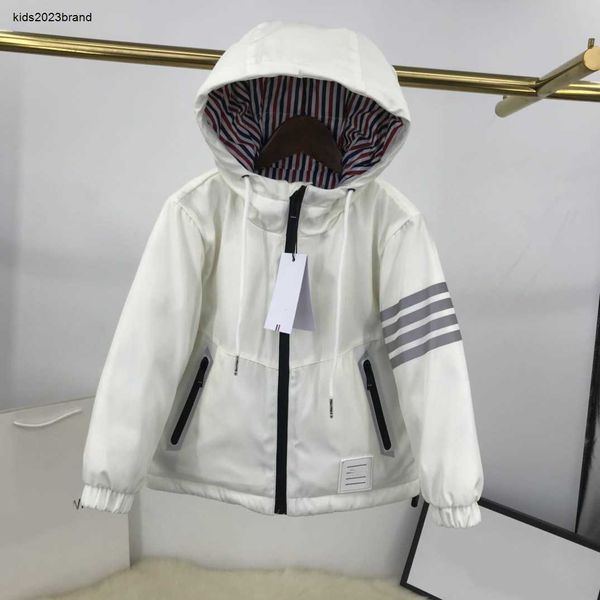 designer kids down jackets colorful striped lining baby winter clothing size 110-160 cm zipper pocket hooded outwear aug16, Blue;gray
designer kids down jackets colorful striped lining baby winter clothing size 110-160 cm zipper pocket hooded outwear aug16, Blue;gray