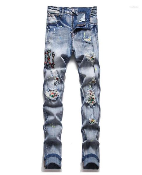 men039s jeans ripped hip hop holes casual pants washed streetwear harakuju denim trousers for male slim fit embroidery9801311, Blue
men039s jeans ripped hip hop holes casual pants washed streetwear harakuju denim trousers for male slim fit embroidery9801311, Blue