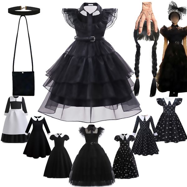 cosplay baby girls wednesday addams cosplay costumes kids black mesh gothic dresses carnival halloween party clothing children vestidos 2308, Blue
cosplay baby girls wednesday addams cosplay costumes kids black mesh gothic dresses carnival halloween party clothing children vestidos 2308, Blue