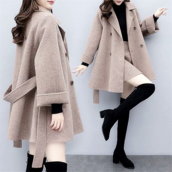 womens wool blends qnpqyx autumn two piece women coat short skirt elegant winter lady long sleeve blend coats suit section outwear 230818, Black
womens wool blends qnpqyx autumn two piece women coat short skirt elegant winter lady long sleeve blend coats suit section outwear 230818, Black