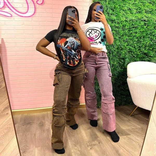 2023 y2k pockets cargo pants women baggy pants wide leg jeans streetwear vintage casual loose straight denim trousers, Blue
2023 y2k pockets cargo pants women baggy pants wide leg jeans streetwear vintage casual loose straight denim trousers, Blue