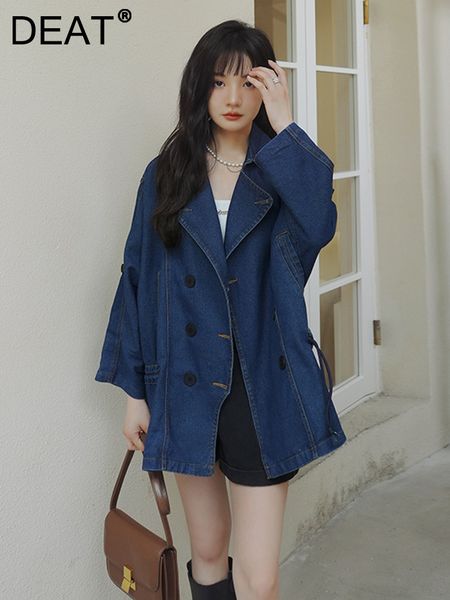 women s jackets deat notched denim coat women double breasted full sleeve loose versatile high street casual 2023 autumn 15kb3321 230821, Black;brown
women s jackets deat notched denim coat women double breasted full sleeve loose versatile high street casual 2023 autumn 15kb3321 230821, Black;brown