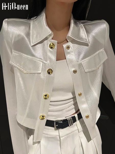 women s jackets korean women metal buckle irregular satin crop female black sun protection clothing coats white all matched jacket 230821, Black;brown
women s jackets korean women metal buckle irregular satin crop female black sun protection clothing coats white all matched jacket 230821, Black;brown