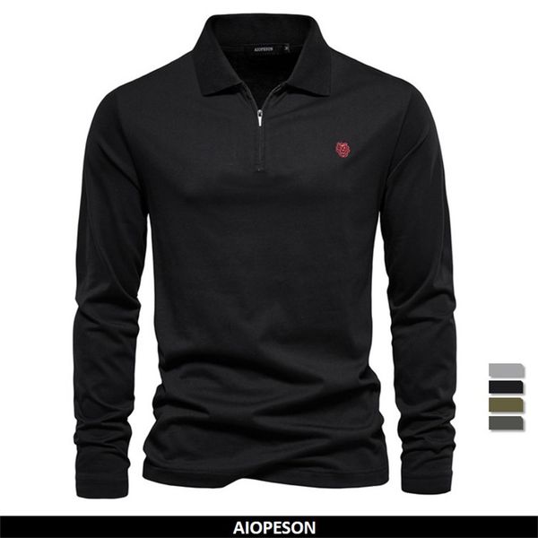 men's polos aiopeson brand long sleeve polo shirts 100 cotton solid color casual for men sping autumn basic 230821, White;black
men's polos aiopeson brand long sleeve polo shirts 100 cotton solid color casual for men sping autumn basic 230821, White;black