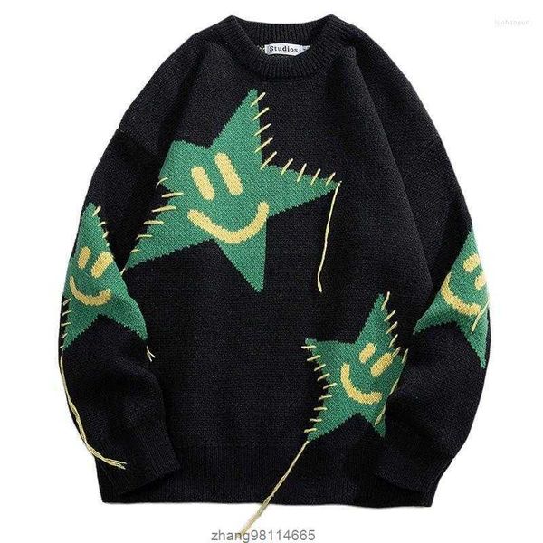 men's sweaters autumn sweater men and women funny star jacquard baggy jumper fashion korean causal knitwear pullove, White;black
men's sweaters autumn sweater men and women funny star jacquard baggy jumper fashion korean causal knitwear pullove, White;black