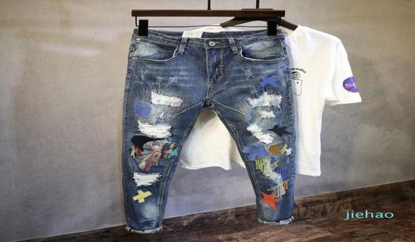 men039s jeans korean style fashion men embroidery patch designer ripped stretch pencil pants streetwear elastic hip hop3342291, Blue
men039s jeans korean style fashion men embroidery patch designer ripped stretch pencil pants streetwear elastic hip hop3342291, Blue