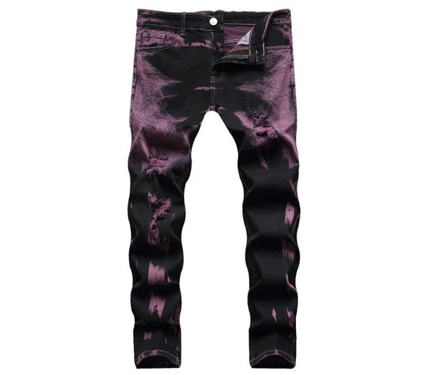 men039s jeans light luxury mens slim fit tie dye denim pants hole ripped decorating purple street fashion cas3508680, Blue
men039s jeans light luxury mens slim fit tie dye denim pants hole ripped decorating purple street fashion cas3508680, Blue