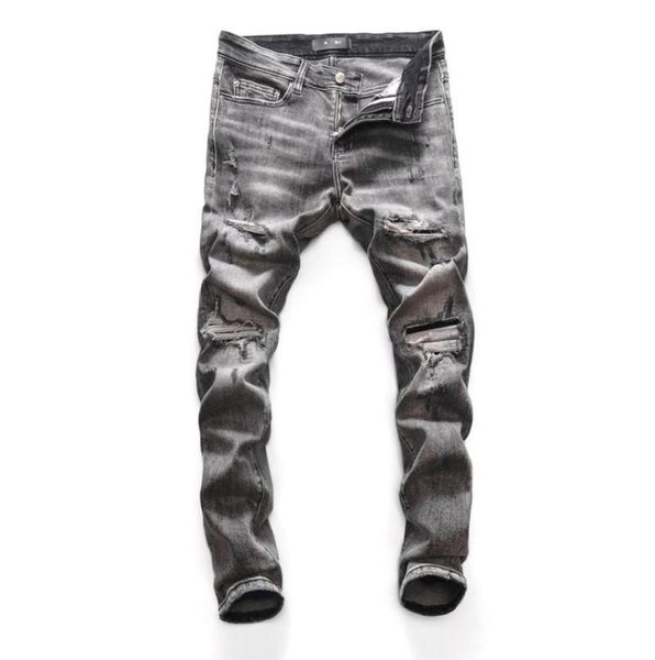 men039s jeans luxury ripped hole grey denim men slim straight casual vintrage pantalon moto homme solid streetwear spring mens 5504298, Blue
men039s jeans luxury ripped hole grey denim men slim straight casual vintrage pantalon moto homme solid streetwear spring mens 5504298, Blue