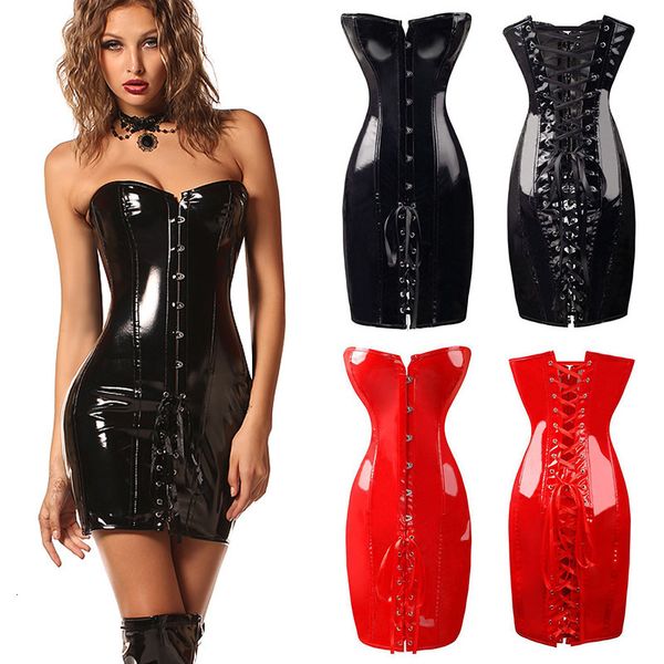 waist tummy shaper lace up faux leather corset dress wetlook pvc steampunk gothic strapless bustier dress vintage club halloween party corse
waist tummy shaper lace up faux leather corset dress wetlook pvc steampunk gothic strapless bustier dress vintage club halloween party corse