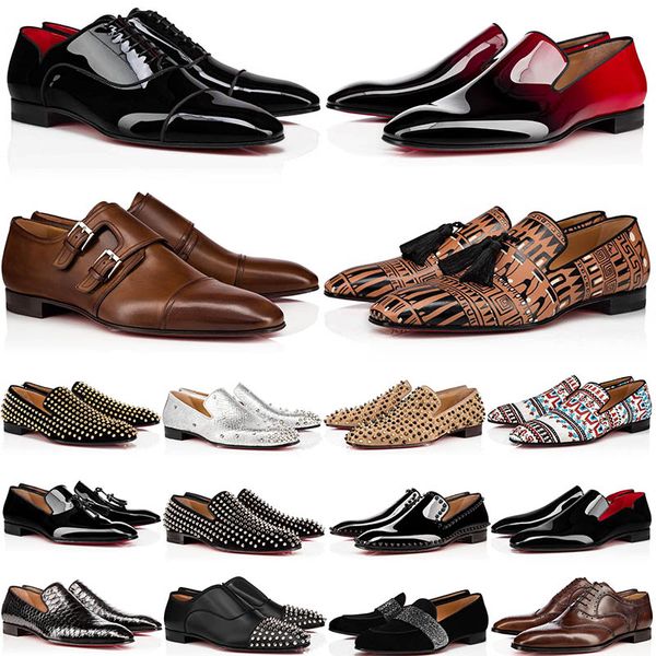 with box red bottoms loafers mens dress shoes pointed toe black suede patent leather rivets glitter loafer men fashion designer luxury big s
with box red bottoms loafers mens dress shoes pointed toe black suede patent leather rivets glitter loafer men fashion designer luxury big s