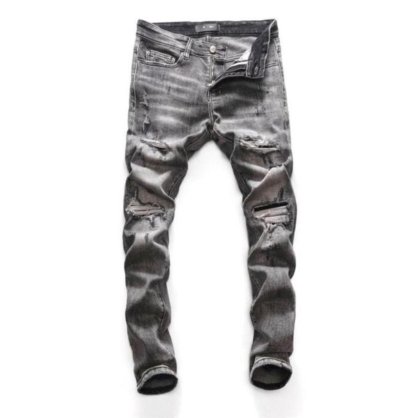 men039s jeans luxury ripped hole grey denim men slim straight casual vintrage pantalon moto homme solid streetwear spring mens 5067469, Blue
men039s jeans luxury ripped hole grey denim men slim straight casual vintrage pantalon moto homme solid streetwear spring mens 5067469, Blue