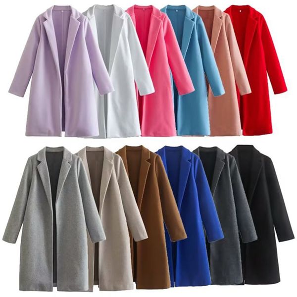 womens wool blends unizera autumn and winter versatile suit collar mid length coat flip open fleece 230818, Black
womens wool blends unizera autumn and winter versatile suit collar mid length coat flip open fleece 230818, Black