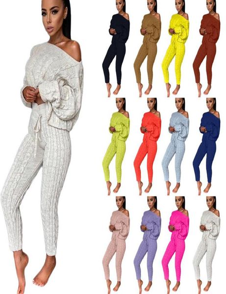solid long sleeve set autumn winter two piece pants sweater outfits off shoulder loose pencil suit7953637, White
solid long sleeve set autumn winter two piece pants sweater outfits off shoulder loose pencil suit7953637, White
