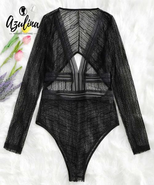 20187 azulina cut out plunge sheer long sleeve bodysuit seethru lace women rompers summer fall solid jumpsuits ladies overal7939081, Black;white
20187 azulina cut out plunge sheer long sleeve bodysuit seethru lace women rompers summer fall solid jumpsuits ladies overal7939081, Black;white