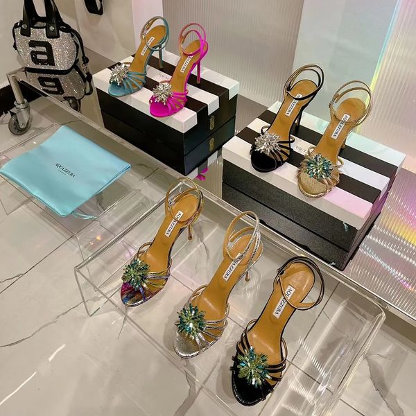 aquazzura high heeled sandals women's ankle strap crystal decorative party dinner dress shoes luxury designer stiletto factory footwear, Black
aquazzura high heeled sandals women's ankle strap crystal decorative party dinner dress shoes luxury designer stiletto factory footwear, Black