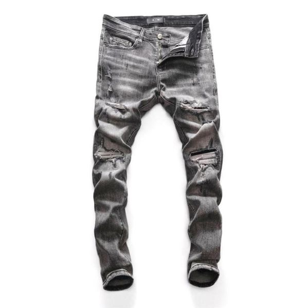 men039s jeans luxury ripped hole grey denim men slim straight casual vintrage pantalon moto homme solid streetwear spring mens 6274800, Blue
men039s jeans luxury ripped hole grey denim men slim straight casual vintrage pantalon moto homme solid streetwear spring mens 6274800, Blue